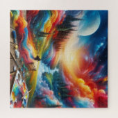 Dreamscape抽象芸術鮮やか：デジタルアートプリント ジグソーパズル (横)