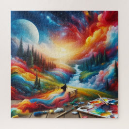 Dreamscape抽象芸術鮮やか：デジタルアートプリント ジグソーパズル