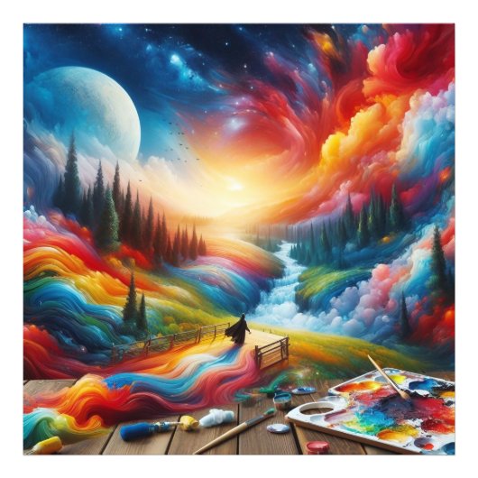 Dreamscape抽象芸術鮮やか：デジタルアートプリント フォトプリント (正面)