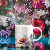 Dreamscape Garden:抽象芸術水彩花 コーヒーマグカップ