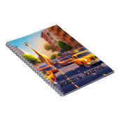 Dreamscape Giraffe in City with cars Notebook ノートブック (右側)