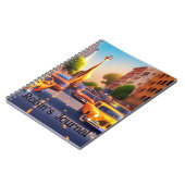 Dreamscape Giraffe in City with cars Notebook ノートブック (左側)