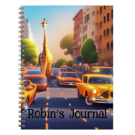 Dreamscape Giraffe in City with cars Notebook ノートブック