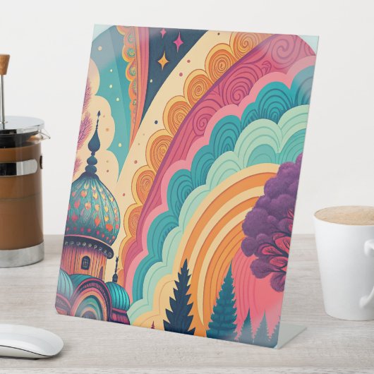 Dreamscape Rainbow Dome Pedestal Sign – Customize 台座サイン (インサイチュ)