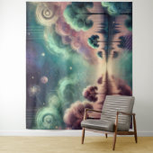 Dreamscape Swirling Trees Cosmic Reflections タペストリー (インサイチュ)