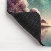 Dreamscape Swirling Trees Cosmic Reflections マウスパッド (コーナー)