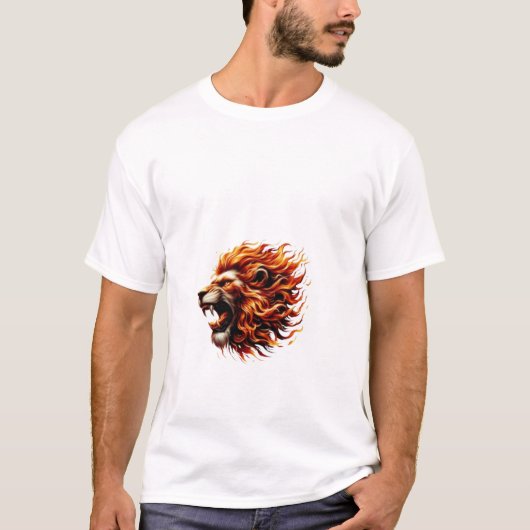 Dreamscape Tee: Whimsical Lion with Watercolor Was Tシャツ (正面)