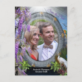 Dreamscape Wisteriaの花のまわりにをポータル 案内ポストカード