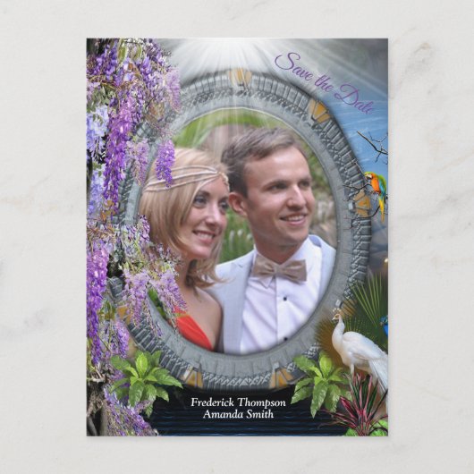 Dreamscape Wisteriaの花のまわりにをポータル 案内ポストカード (正面)