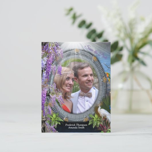 Dreamscape Wisteriaの花のまわりにをポータル 案内ポストカード (スタンド正面)