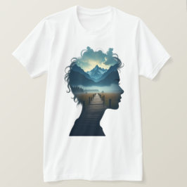 Dreamscape Within - Double Exposure Silhouette Lan Tシャツ