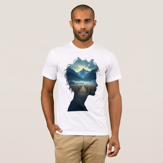 Dreamscape Within - Double Exposure Silhouette Lan Tシャツ (正面フル)