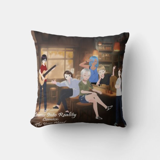 DreamsIntoRealityComicsバーカバーアート クッション (正面)