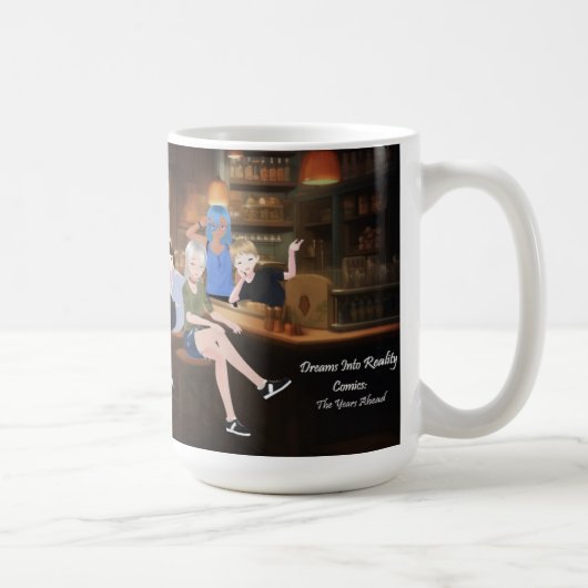 DreamsIntoRealityComicsバーカバーアート コーヒーマグカップ (右)
