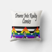 DreamsIntoRealityComics子供たちがアートをカバー クッション (裏面)