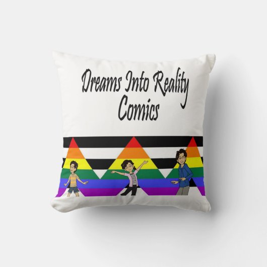 DreamsIntoRealityComics子供たちがアートをカバー クッション (正面)