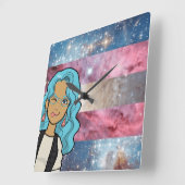 DreamsIntoRealityComics Ashlyn Tempestカバーアート スクエア壁時計 (傾斜)