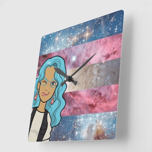 DreamsIntoRealityComics Ashlyn Tempestカバーアート スクエア壁時計 (傾斜)