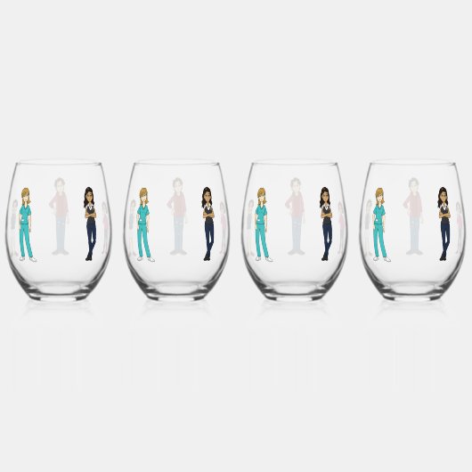 DreamsIntoRealityComics The Fam Cover Art ステムなしワイングラス (裏面)