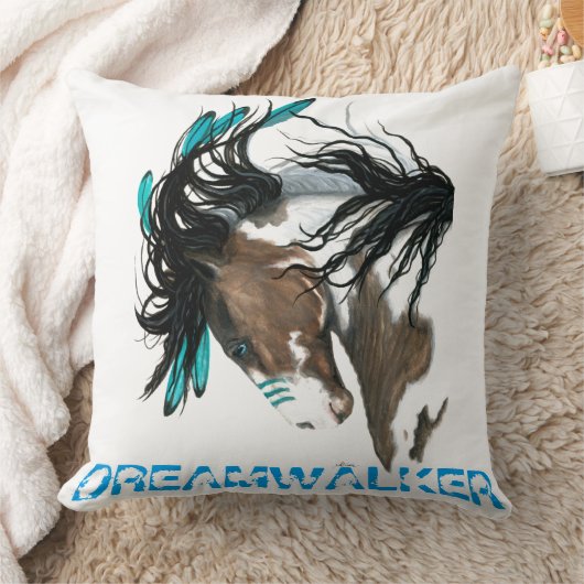 DreamWalker Horse Pillow by AmyLyn Bihrle クッション (ブランケット)