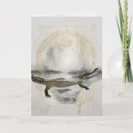 Dreamwoven Guardian Alligator Greeting Card カード