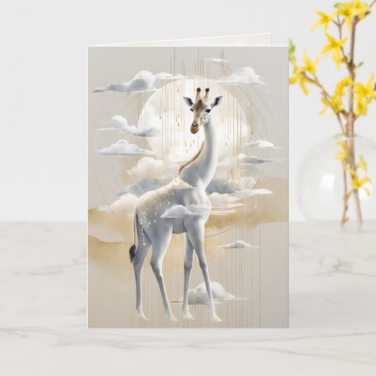 Dreamwoven Guardian Giraffe Greeting Card カード (黄色い花)