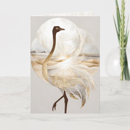 Dreamwoven Guardian Ostrich Greeting Card カード (正面)