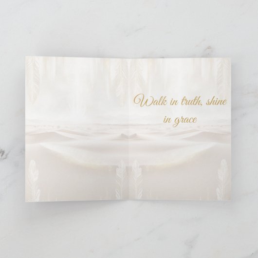 Dreamwoven Guardian Ostrich Greeting Card カード (内部)