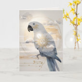 Dreamwoven Guardian Parrot Greeting Card カード (黄色い花)