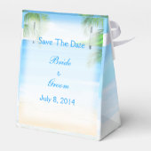Dreamyビーチ結婚式Save The Date フェイバーボックス (裏面サイド)
