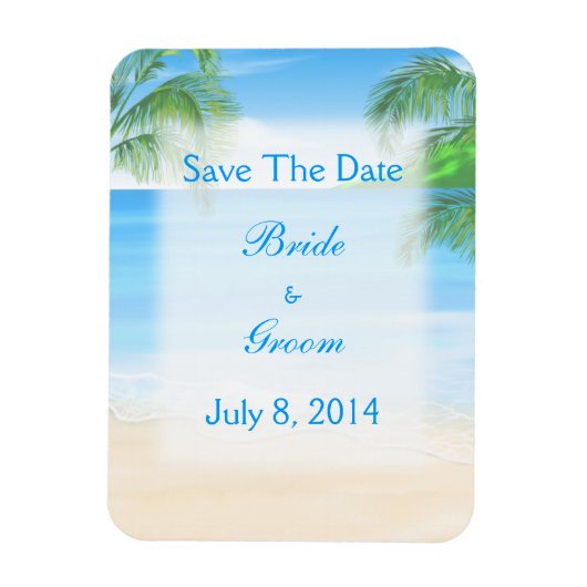 Dreamyビーチ結婚式Save The Date マグネット (縦)