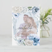 Dreamyフォトフローラ水彩ブルーフラワー セーブザデート (スタンド正面)