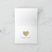 Dreamyホワイト《写真》ぼけ味金ゴールドハートありがとう サンキューカード (内部)