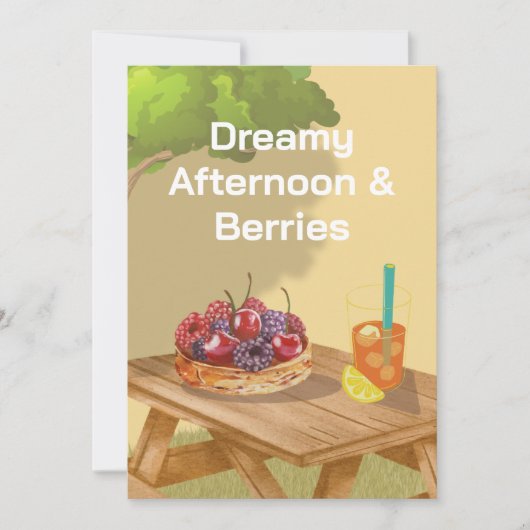 Dreamy Afternoon Invitation – Sweet Fruit & Friend 招待状 (正面)