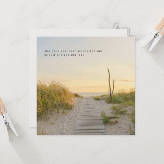 Dreamy and soft beach nature aesthetic, greeting カード (正面/裏面インサイチュ)