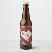 Dreamy Anemones Petal Seaside Wedding ビールラベル (正面)