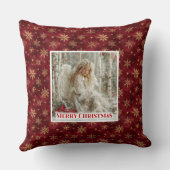 Dreamy Angel Poinsettia Christmas Pillow Gift クッション (裏面)