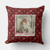 Dreamy Angel Poinsettia Christmas Pillow Gift クッション (正面)