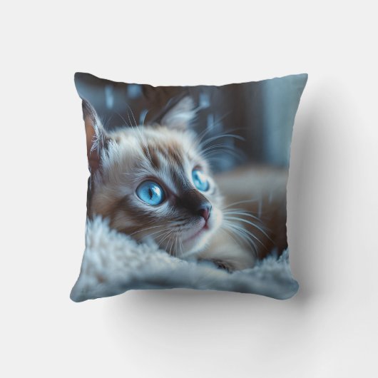 Dreamy art and Cute Kitten Pillow 2 sides  クッション (裏面)