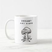 Dreamy Art Vibes – Hand-Drawn Mushroom Aesthetic コーヒーマグカップ (左)