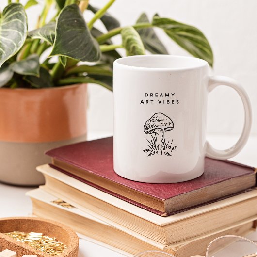 Dreamy Art Vibes – Hand-Drawn Mushroom Aesthetic  コーヒーマグカップ