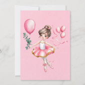 Dreamy Ballerina in Flight: Dance & Twirl誕生日 招待状 (裏面)