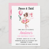 Dreamy Ballerina in Flight: Dance & Twirl誕生日 招待状 (正面/裏面)