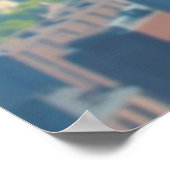 Dreamy Beagle Floating City Comic Illustration ポスター (角)