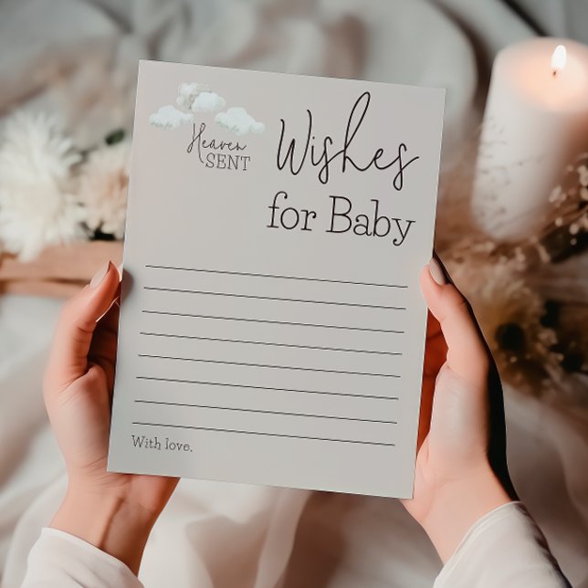 Dreamy Beige天国送信ジェンダーリビールウィッシュカード (クリエイターアップロード済み)