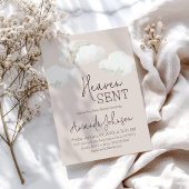 Dreamy Beige Heaven Sent Baby Shower 招待状