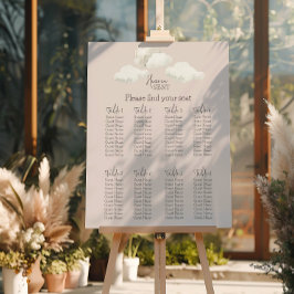 Dreamy Beige Heaven Sent Gender Reveal Seating ポスター