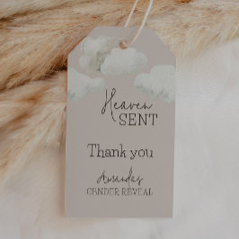 Dreamy Beige Neutral天国送信ジェンダーの表示 ギフトタグ