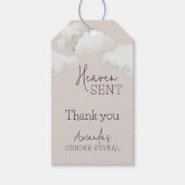Dreamy Beige Neutral天国送信ジェンダーの表示 ギフトタグ (正面)