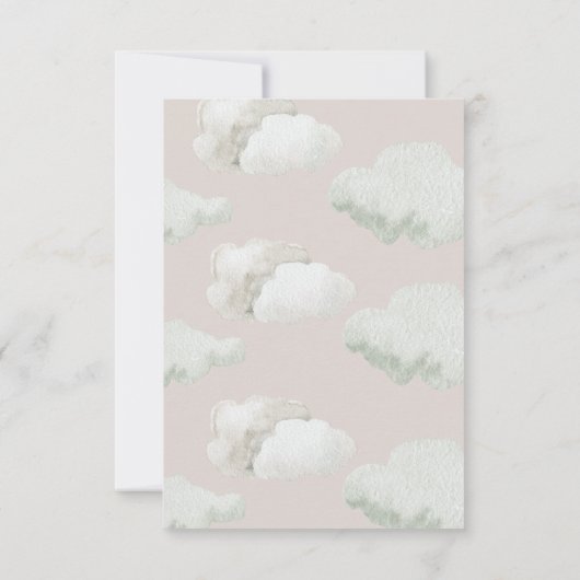 Dreamy Beige Neutral天国送信ジェンダーの表示 サンキューカード (裏面)